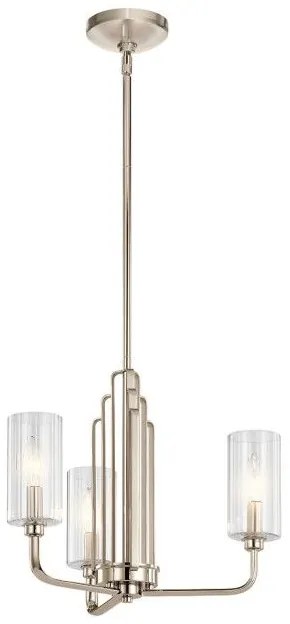 Πολυέλαιος Κρεμαστό Φωτιστικό 3xE14 Kimrose Quintiesse Elstead Lighting QN-KIMROSE3-PN Νίκελ Ματ