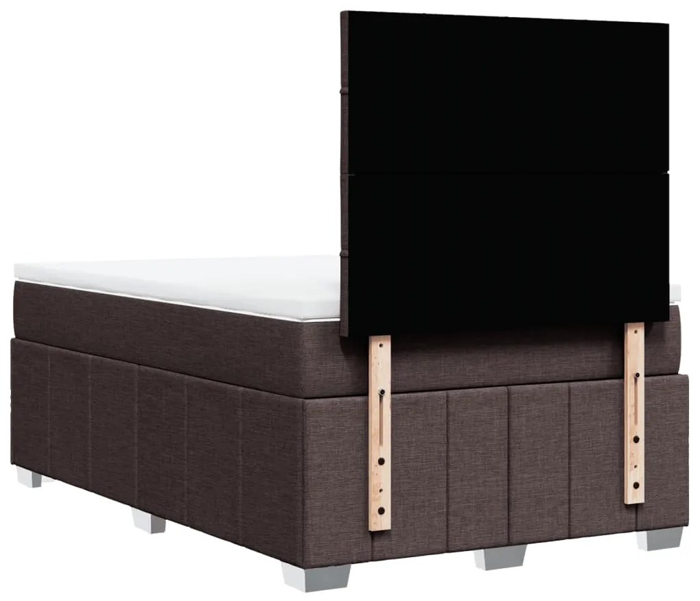 Κρεβάτι Boxspring με Στρώμα Σκούρο Καφέ 120x190 εκ Υφασμάτινο 3291610