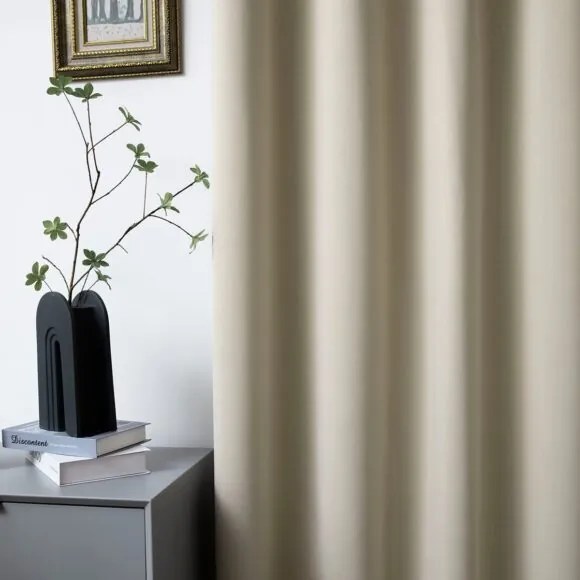 Beauty Home Κουρτίνα Blackout σκίασης με 8 κρίκους Ideal Art 8400 140x270 Άμμου