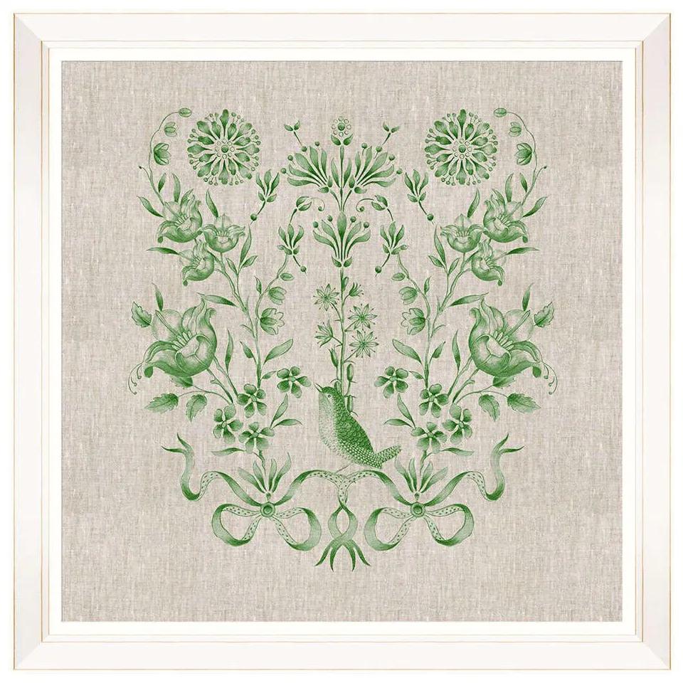 Κάδρο Embroidery Folk III FA13256 70x70cm Green MindTheGap Τετράγωνοι Ξύλο