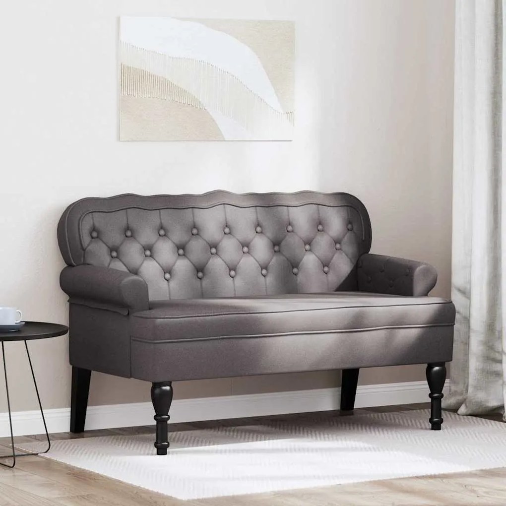 vidaXL Καναπές Chesterfield Γκρι 119.5 x 64.5 x 75 εκ. Τεχνητό Δέρμα