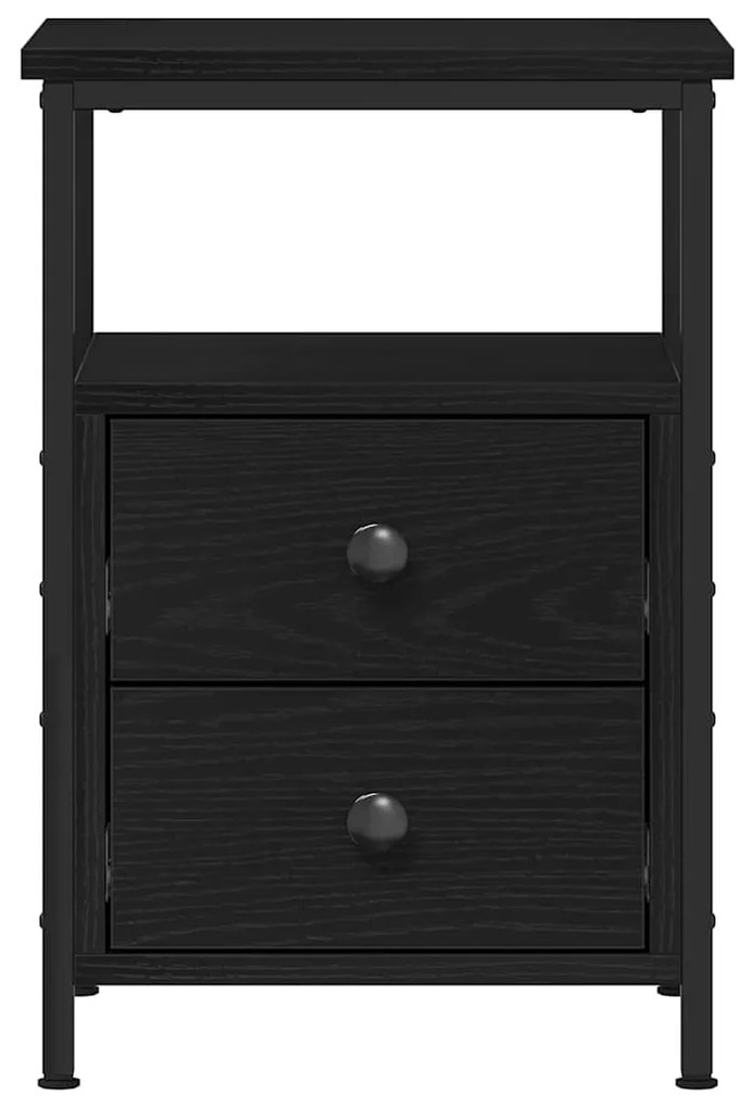 vidaXL Κομοδίνα 2 τεμ. Μαύρη Δρυς 34x35,5x50 εκ. από Τεχνητό Ξύλο