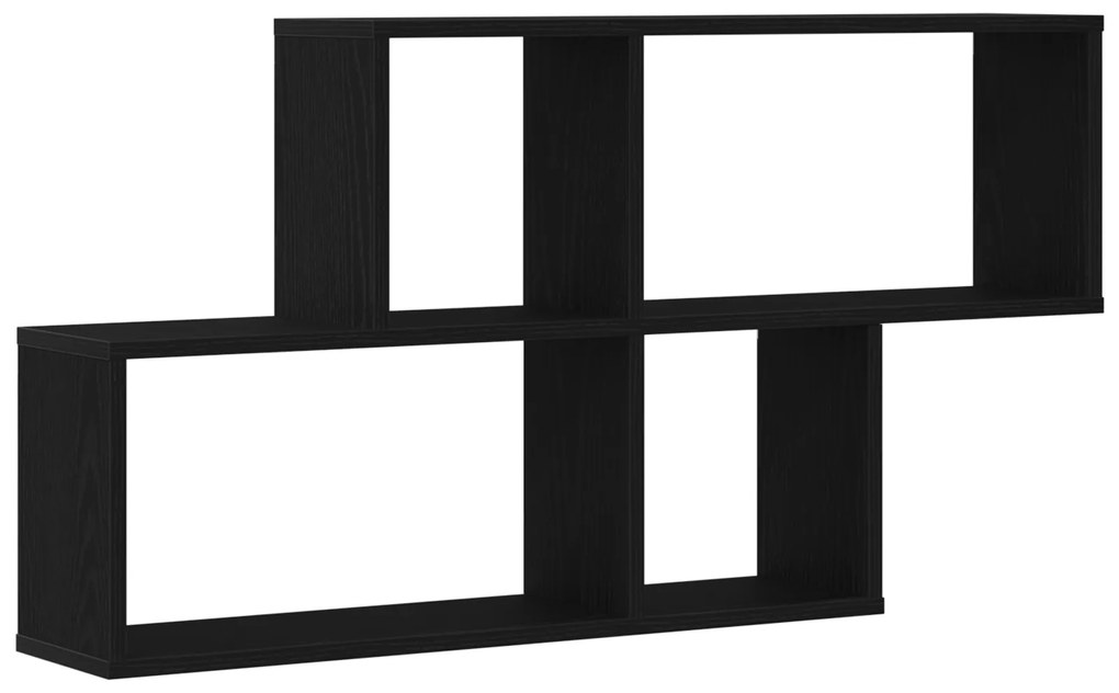 vidaXL Μαύρος Καρυδιάς Τοίχου Ντουλάπα 76x15x53 εκ. Κατασκευασμένο από Επεξεργασμένο Ξύλο