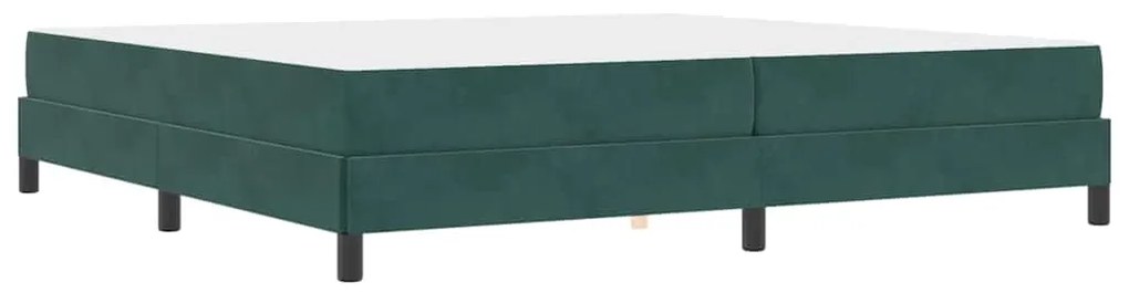 vidaXL Κρεβάτι box spring με στρώμα Σκούρο Πράσινο 200 x 200 cm
