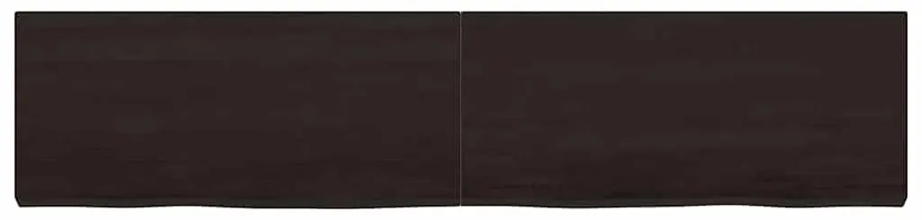 vidaXL Ράφι Τοίχου Σκούρο Καφέ 180x40x(2-6) εκ. Επεξ. Μασίφ Ξύλο Δρυός