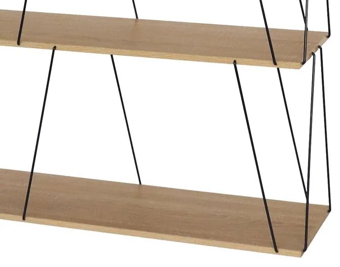 Βοηθητικό τραπέζι-ραφιέρα Tars οακ-μαύρο 120x30x90εκ 120x30x90 εκ.