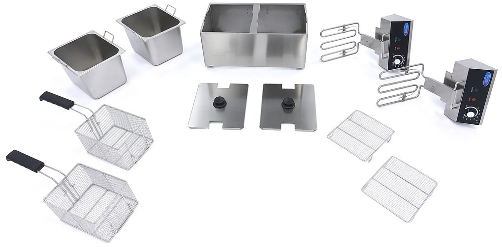 Deep Fryer - 2 x 8L - 2 Baskets - up to 2,8kg of Fries