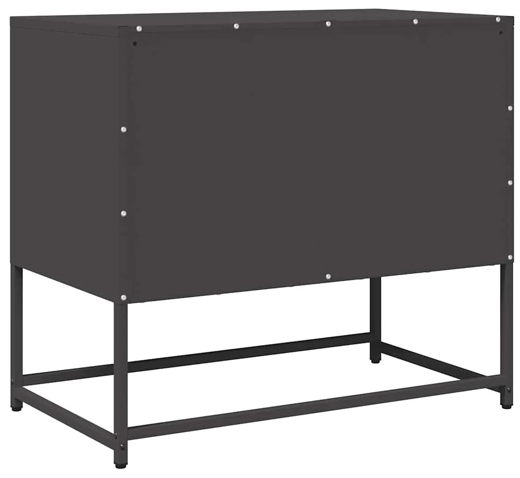 ντουλάπι τηλεόρασης Μαύρο 68x39x60,5cm από χάλυβα ψυχρής έλασης - Μαύρο