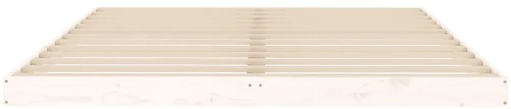 vidaXL Πλαίσιο Κρεβατιού Λευκό 150x200 εκ. Μασίφ Ξύλο Πεύκου King Size