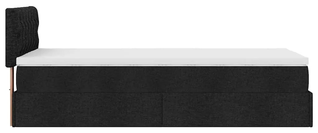 Οθωμανικό κρεβάτι με στρώμα Μαύρο 90x190cm Ύφασμα 3311506