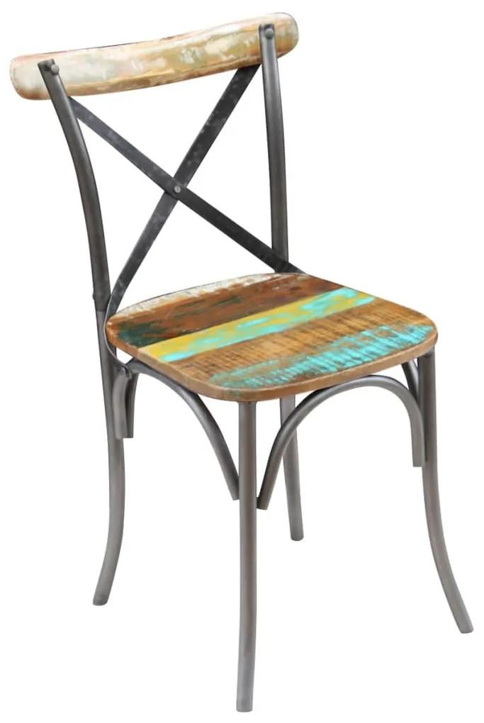 Καρέκλες Τραπεζαρίας 6 τεμ. από Μασίφ Ανακυκλωμένο Ξύλο - Πολύχρωμο
