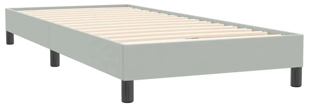 Box Spring κρεβάτι χωρίς στρώμα ανοιχτό γκρι 90x220εκ Βελούδινο - Γκρι