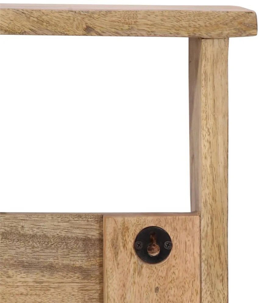 vidaXL Κρεμάστρα Τοίχου με 4 Γάντζους από Μασίφ Ξύλο Μάνγκο