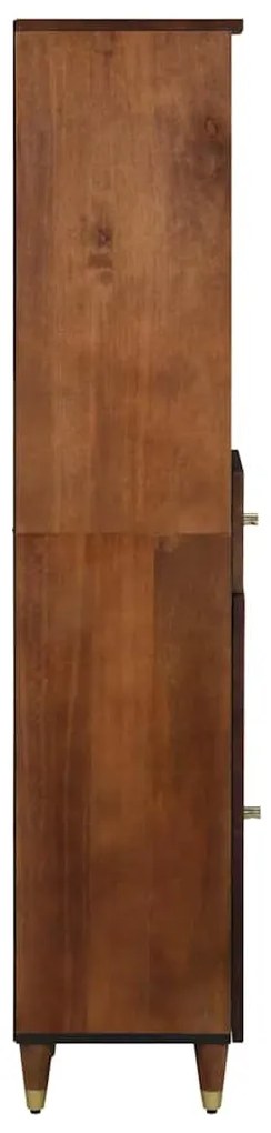 vidaXL Ντουλάπι Μπάνιου καφέ μελί 38 x 33 x 160 εκ. Στερεό ξύλο μάνγκο