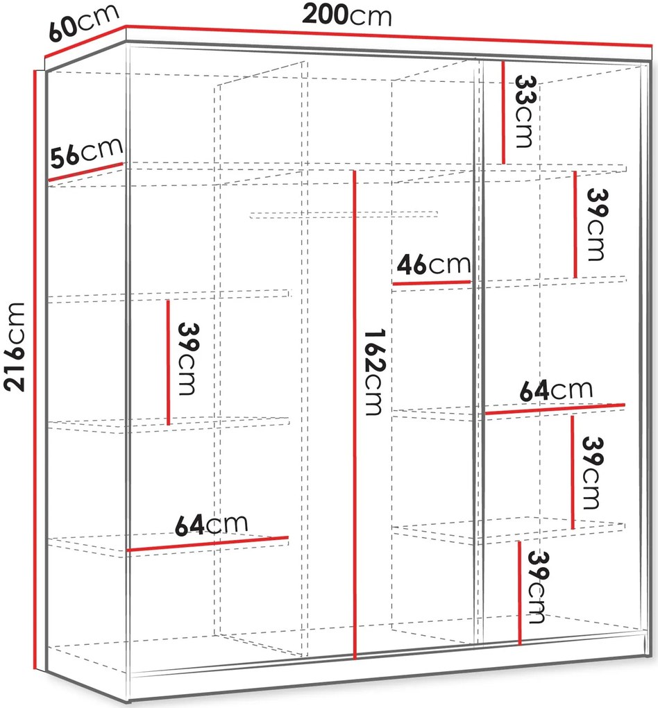 Ντουλάπα Tireno 3D συρόμενη