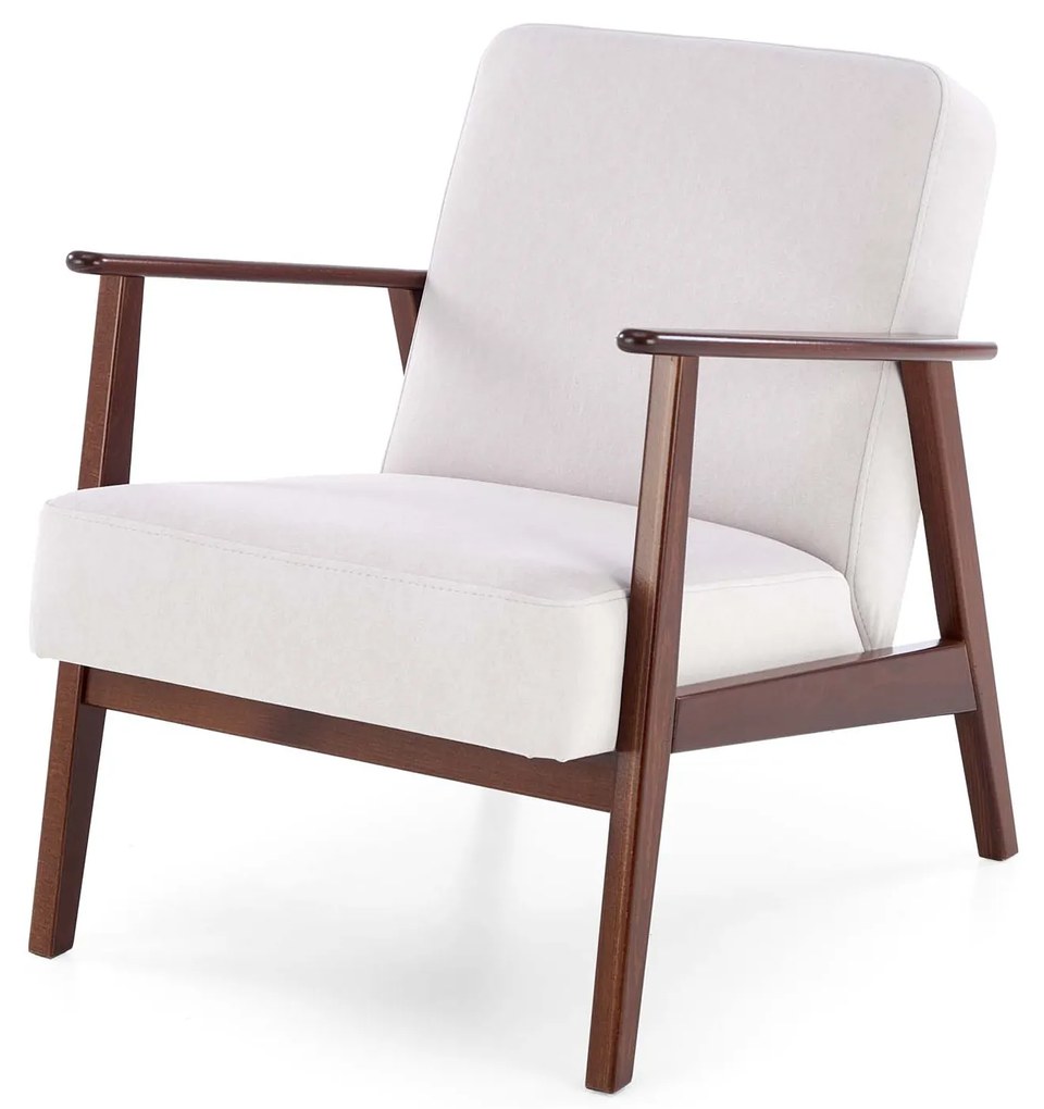 MILANO 1S, leisure chair, light beige CASTEL#04 / dark walnut DIOMMI-60-32169