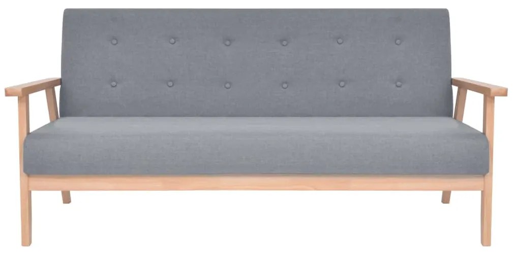 vidaXL Σετ Σαλονιού 2 τεμ. Ανοιχτό Γκρι Υφασμάτινο