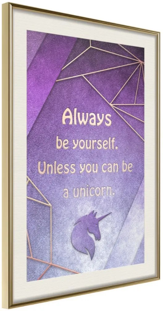 Αφίσα - Always Be Yourself - 20x30 - Χρυσό - Με πασπαρτού