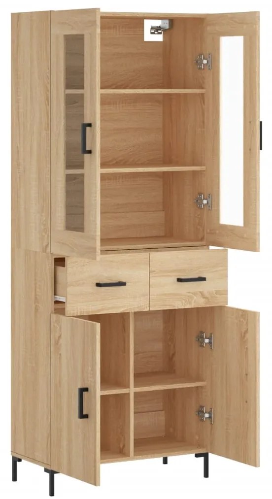 vidaXL Ντουλάπι Sonoma δρυς 69,5 x 34 x 180 εκ. από Επεξεργασμένο Ξύλο
