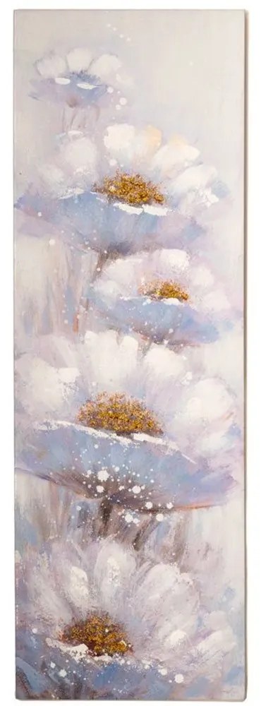 Πίνακας Καμβάς Με Λουλούδια 85047 40x3x120cm White Κάθετοι Καμβάς