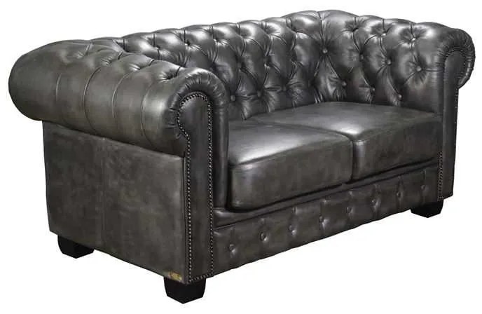 2θεσ.Δέρμα CHESTERFIELD 689 Antique Grey