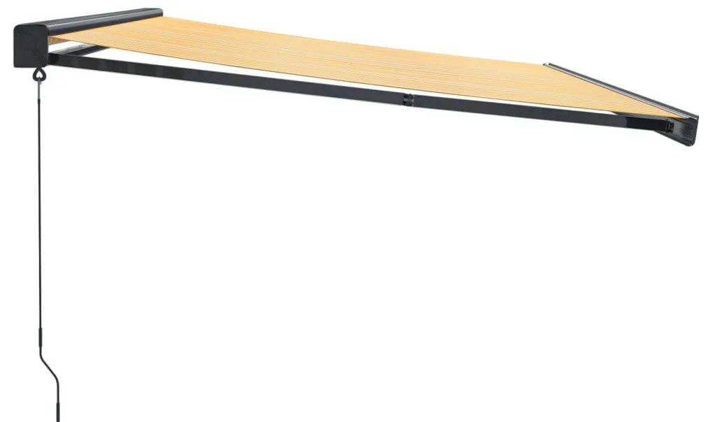 vidaXL Τέντα Πτυσσόμενη Κίτρινη/Λευκή 4,5 x 3 μ. Ύφασμα και Αλουμίνιο