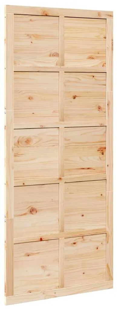 vidaXL Πόρτα αχυρώνα Καφέ 90 x 2,5 x 208 εκ. Στερεά ξυλεία πεύκου