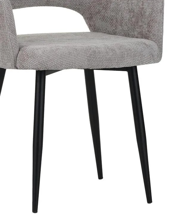 Καρέκλα - Πολυθρόνα Factols Inart μπεζ-γκρι ύφασμα-πόδι μαύρο μέταλλο 53x61x84εκ 2αδα 53x61x84 εκ.