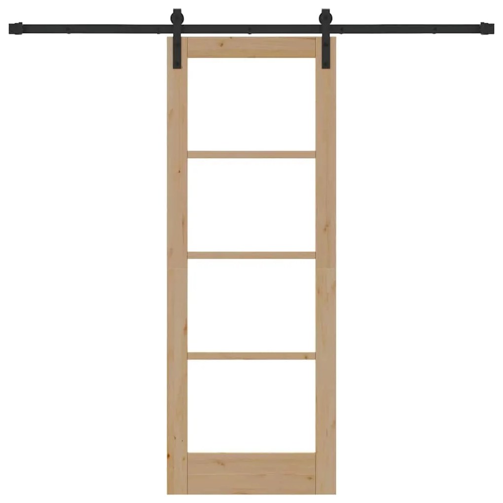 vidaXL Συρόμενη Πόρτα ORKDAL Καφέ 73.5 x 198.5 εκ. Ξύλο και μέταλλο
