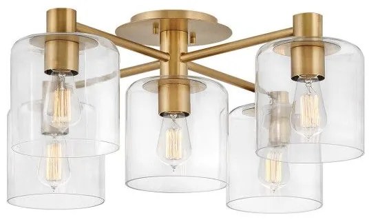 Πλαφονιέρα Φωτιστικό Οροφής 5xE27 Axel Quintiesse Elstead Lighting QN-AXEL5-HB Ορείχαλκος