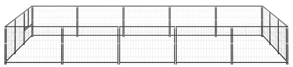 vidaXL Σπιτάκι Σκύλου Μαύρο 15 μ² Ατσάλινο