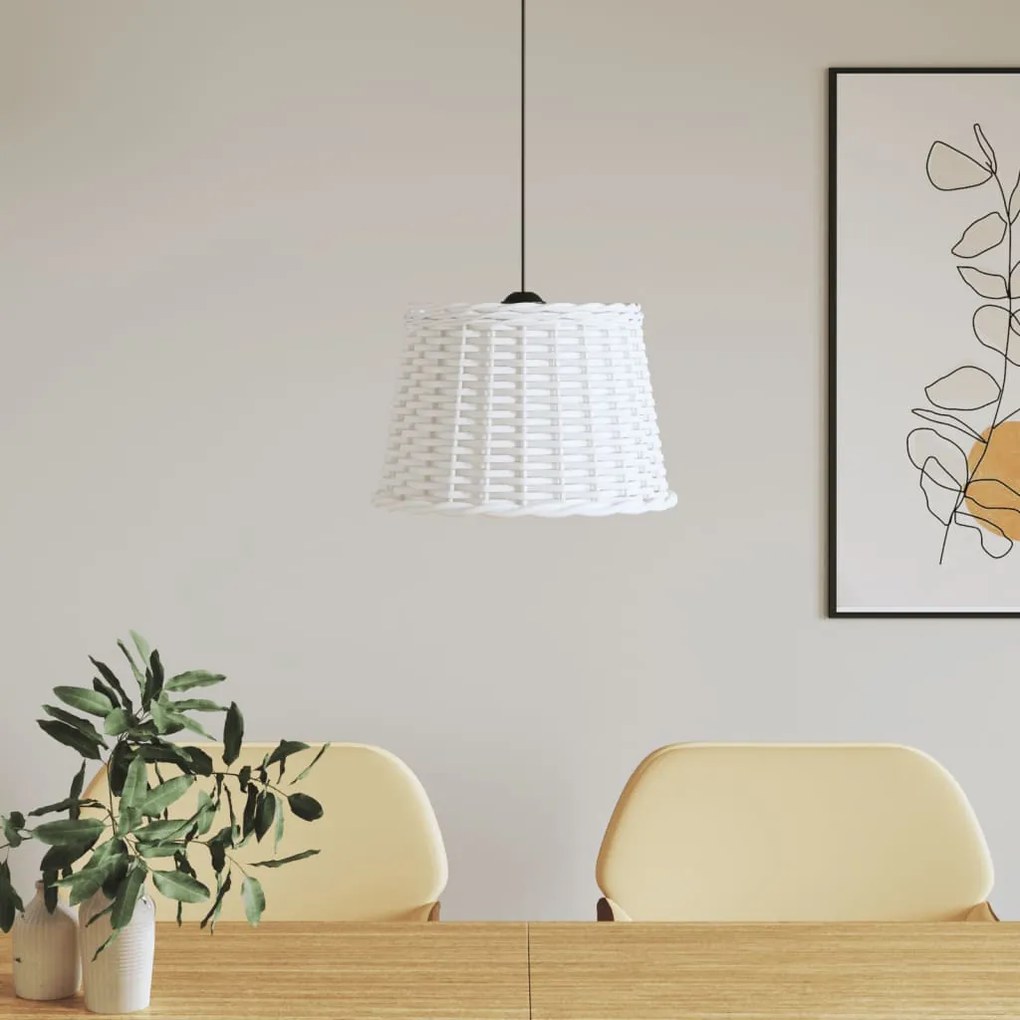 vidaXL Καπέλο Φωτιστικού Οροφής Λευκό Ø40x26 εκ. από Wicker