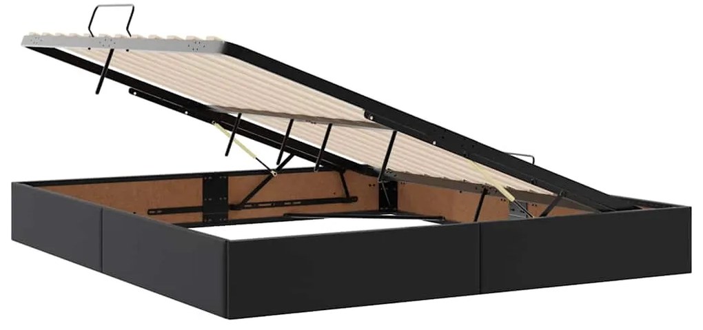 vidaXL Κρεβάτι Αποθήκης με στρώμα Μαύρο 160 x 200 cm Τεχνητό δέρμα