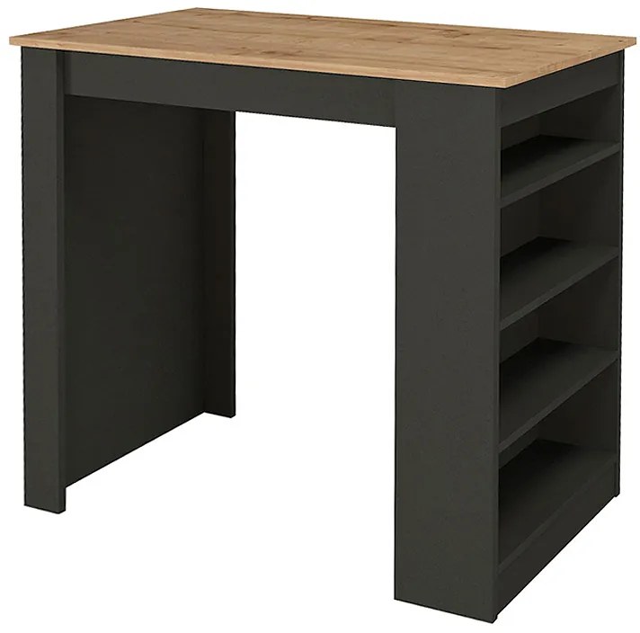 Τραπέζι μπαρ Monaco Megapap χρώμα ανθρακί - sapphire oak 120x51,6x101,8εκ.