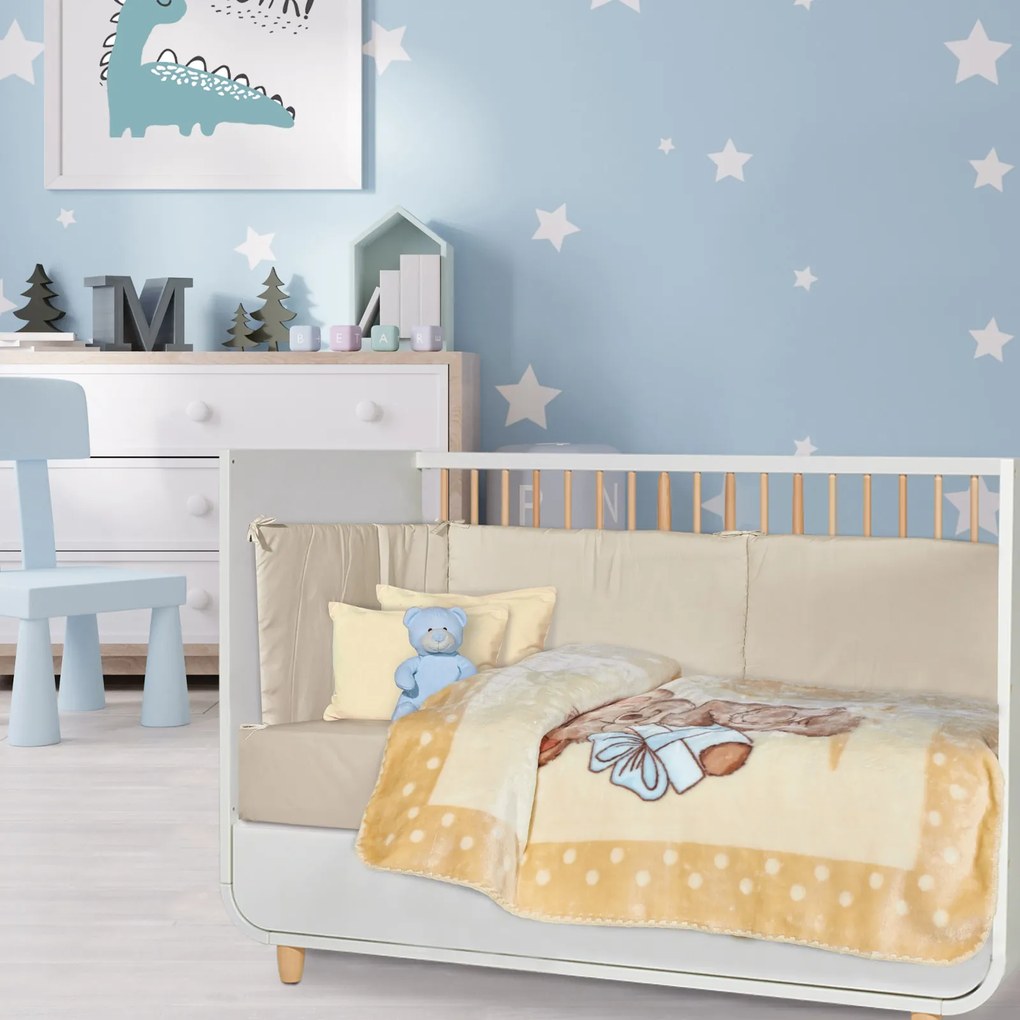 DAS BABY ΚΟΥΒΕΡΤΑ VELOUR 110X140 RELAX 4871 ΚΑΦΕ, ΜΠΕΖ