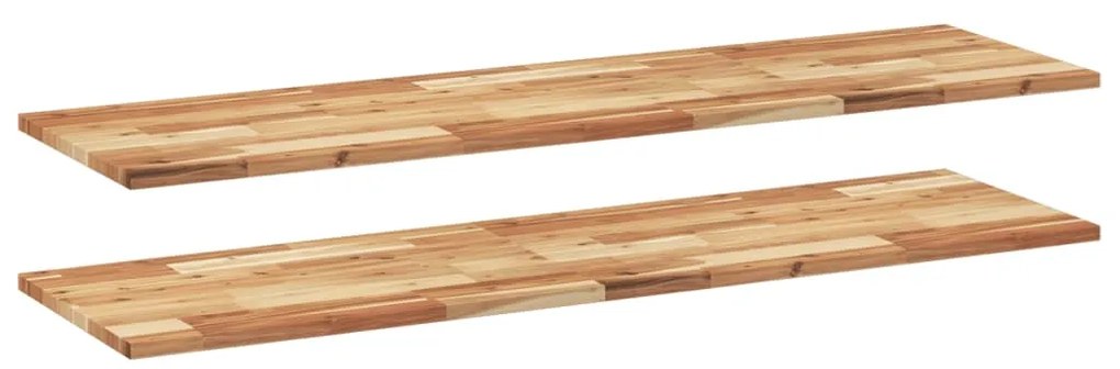 vidaXL Ράφια Κρεμαστά 2 Τεμ. 160x40x2εκ. Φινίρισμα Λαδιού Μασίφ Ακακία