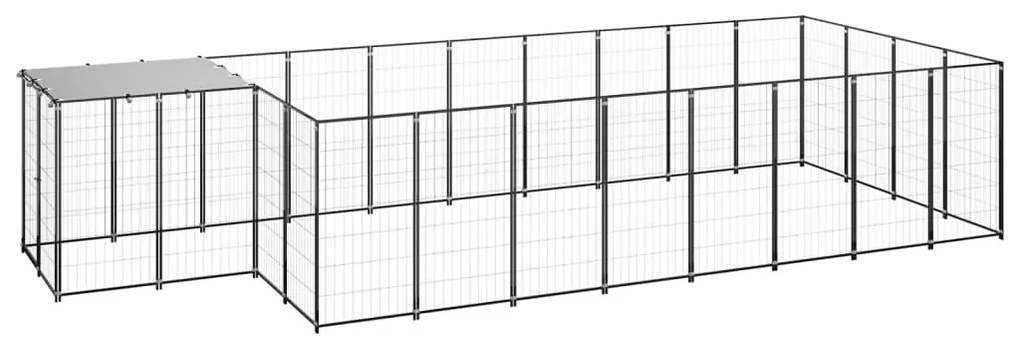 Σπιτάκι Σκύλου Μαύρο 10,89 m² Ατσάλινο   - Μαύρο