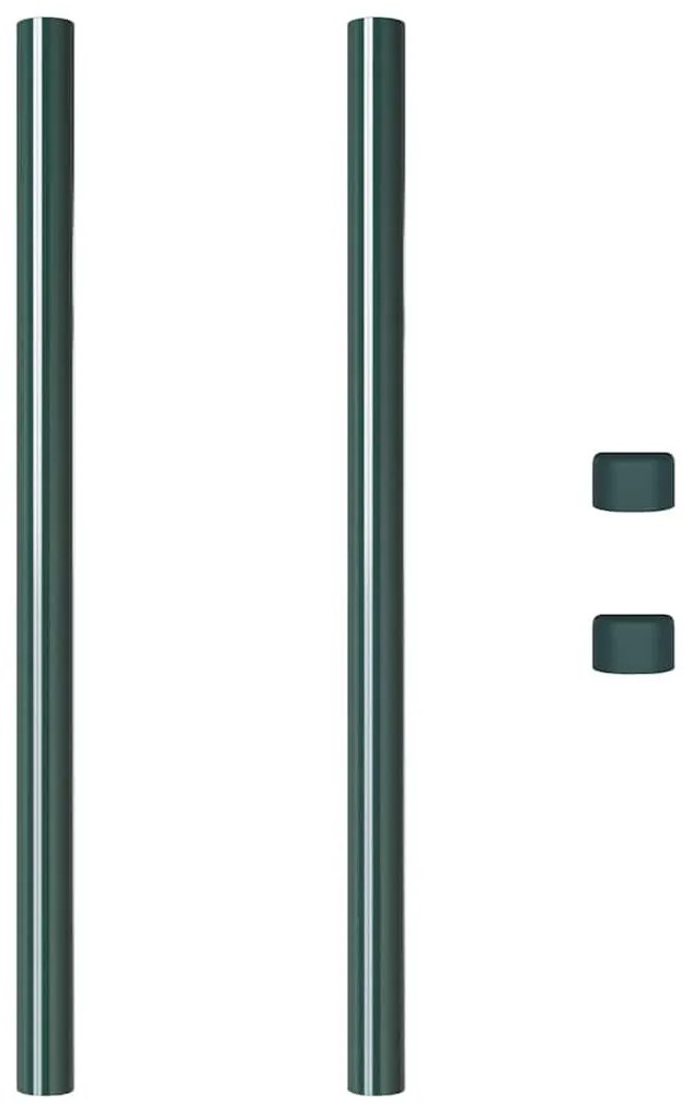 vidaXL Πό posts φράχτη 2 pcs Πράσινο 60 cm Ατσάλι με Επικάλυψη Πούδρας