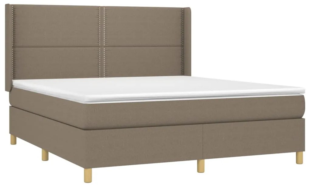 ΚΡΕΒΑΤΙ BOXSPRING ΜΕ ΣΤΡΩΜΑ &amp; LED TAUPE 180X200 ΕΚ. ΥΦΑΣΜΑΤΙΝΟ 3138817