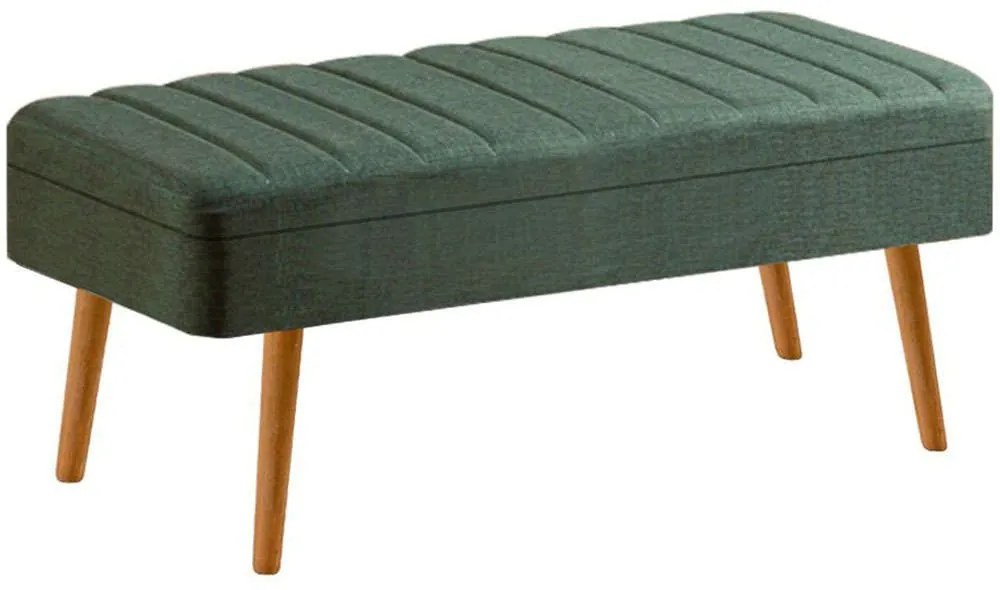 Σκαμπό Με Αποθηκευτικό Χώρο Vina 869VEL5302 110x40x46cm Natural-Green