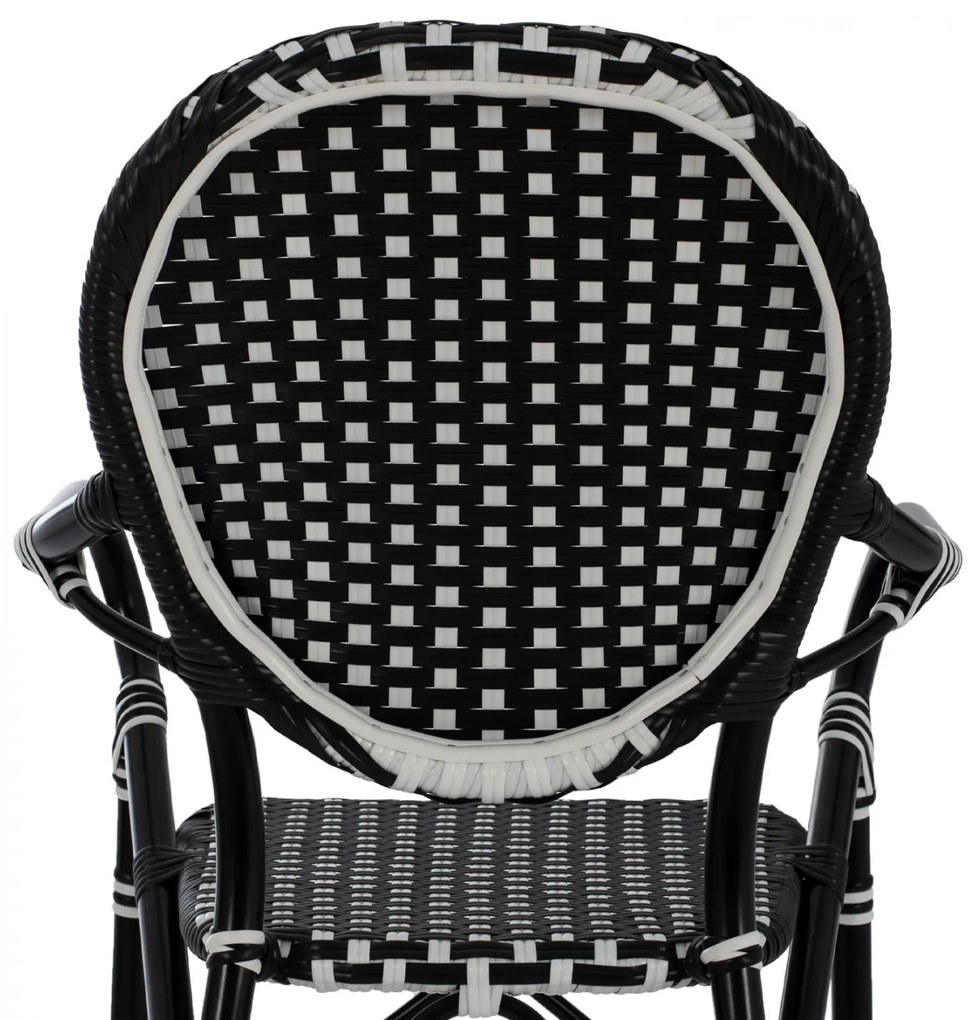 ΣΚΑΜΠΟ ΑΛΟΥΜΙΝΙΟΥ BAMBOO LOOK ΜΕ WICKER ΜΑΥΡΟ ΛΕΥΚΟ  56x60x126 εκ. 56x60x126 εκ.