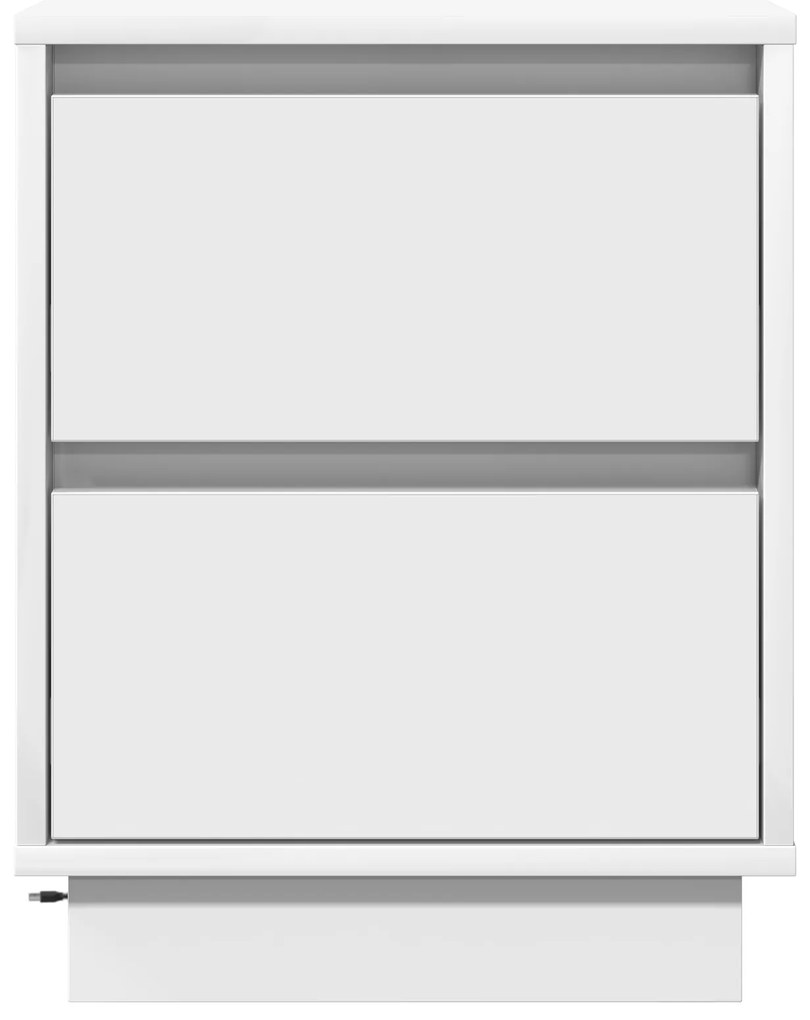 vidaXL Κομοδίνο με LED Φώτα Λευκό 39x34,5x50 εκ.