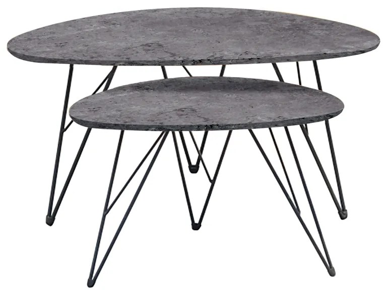 ΣΕΤ 2 ΤΡΑΠΕΖΑΚΙΑ ΝΑΝΣΙ CONCRETE MDF 90X60X45.5/60X40X38εκ.