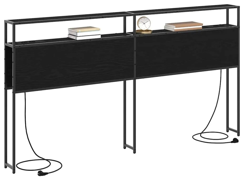 vidaXL Κεφαλάρι Αποθήκης Μαύρη δρυς 180 cm Επεξεργασμένο ξύλο