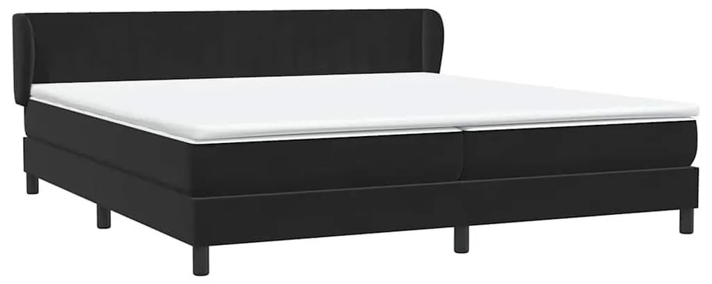 Box Spring Κρεβάτι με στρώματα Μαύρο 180x210 cm Velvet - Μαύρο