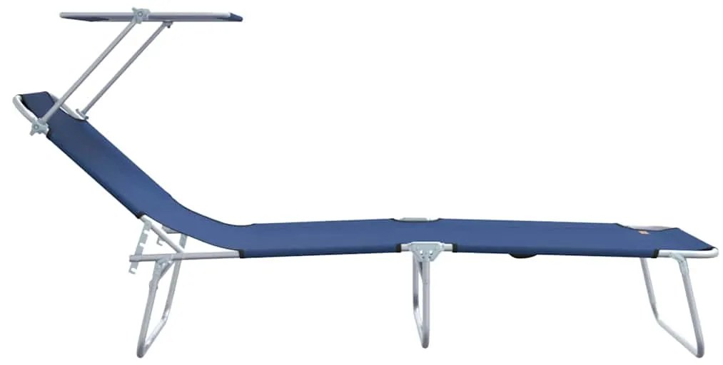 vidaXL Ξαπλώστρα 2-πρόσωπο 2 pcs Μπλε 58 x 188 x 77 εκ. ύφασμα