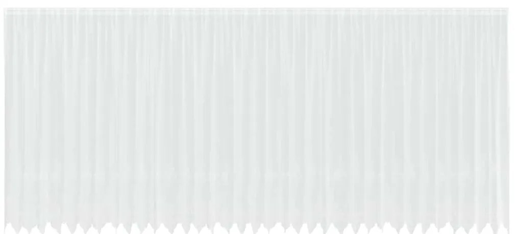 vidaXL Κουρτίνες με κουρτίνες Floral Λευκό 900 x 240 εκ. Πολυεστέρας
