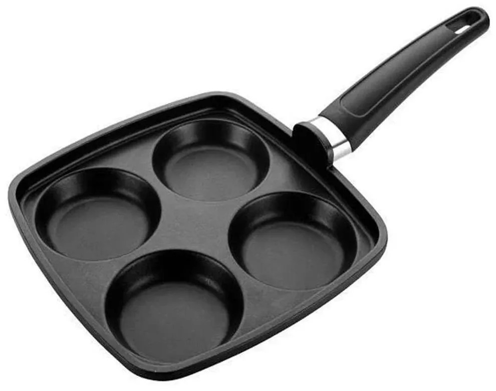 Τηγάνι Pancakes Αντικολλητικό 4 Θέσεων Premium 601262 22x22cm Black Tescoma 22cm Aluminium
