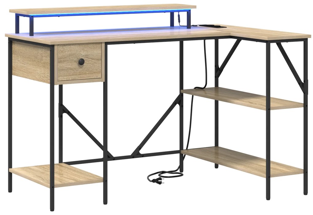 vidaXL Γραφείο Sonoma Δρυς 120 x 79 x 86.5 εκ. Επεξεργασμένο ξύλο