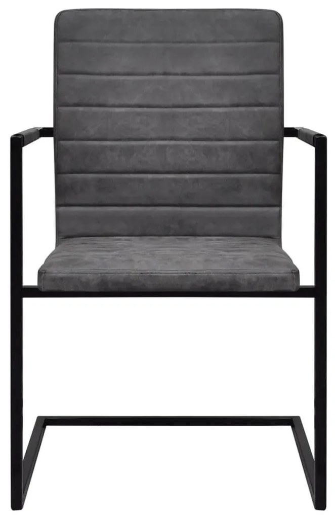 vidaXL Καρέκλες Τραπεζαρίας «Πρόβολος» 6 τεμ. Σκούρο Γκρι από Συνθετικό Δέρμα